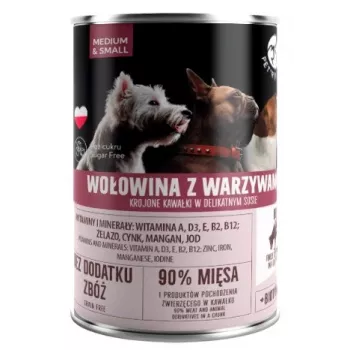Nassfutter für Hunde PetRepublic DOG 400 g, Stückchen in Soße mit Rind und Gemüse, für kleine und mittlere Hunde