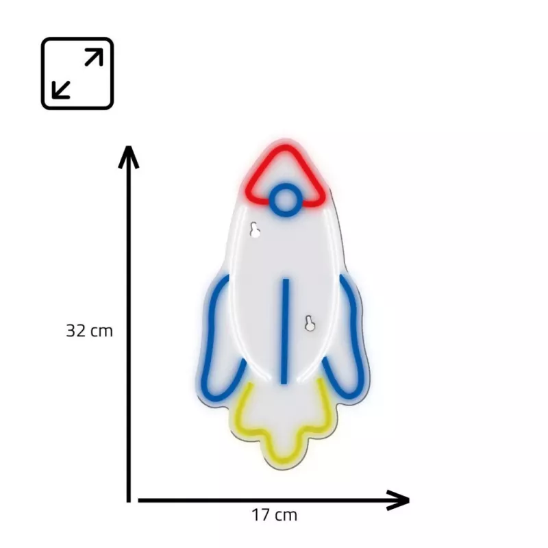 LED-Neonlicht MANTA SNL91MT Style RAKETA – dekoratives LED-Neonpaneel, Modell SNL91MT