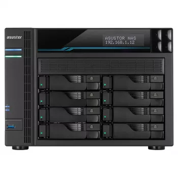 Asustor Lockerstor 10 AS6510T NAS Tower Intel Atom® C3538 8 GB DDR4 0 TB ADM Schwarz