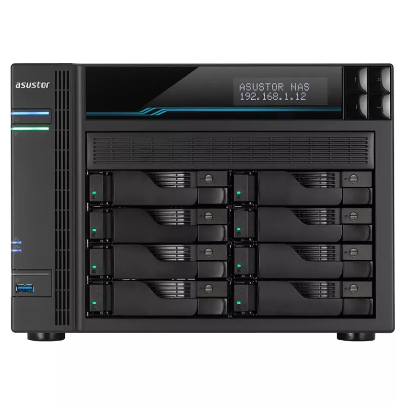 Asustor Lockerstor 10 AS6510T NAS Tower Intel Atom® C3538 8 GB DDR4 0 TB ADM Schwarz