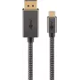 Goobay USB-C-auf-DisplayPort-Geflochtenes-Kabel 4K bei 60 Hz 3 m schwarz Silber - -Stecker (75709)