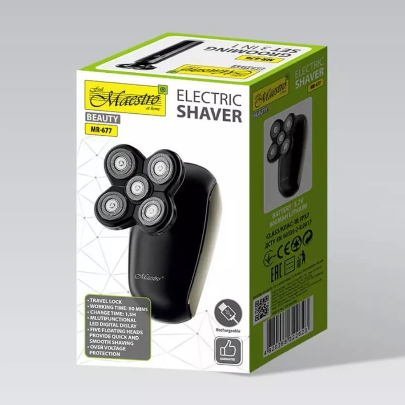 Elektrorasierer Maestro MR-677 USB-wiederaufladbar, wasserdichtes Gehäuse
