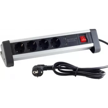 Power Extension S/CONN 60317 1,5 m 4 AC-Ausgänge Innenbereich Schwarz Weiß