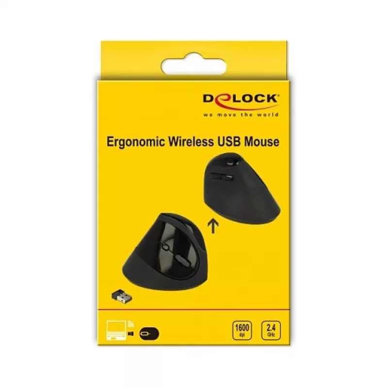 Maus DeLOCK 12599 RF kabellos Rechtshänder 1600 DPI