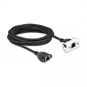 DeLOCK Netzwerk-Verlängerungskabel Cat.6A 5m S/FTP RJ45 Schwarz