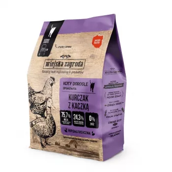 Wiejska Zagroda Trockenfutter für Katzen mit Huhn und Ente, 400 g