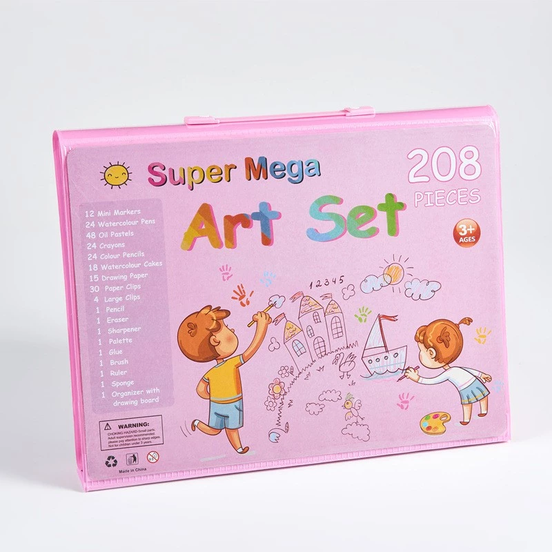 Kunstset Extralink 208-teilig — Malset mit Pinseln, Farben, Stiften