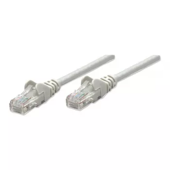 Intellinet Netzwerk-Patchkabel, Cat6, 2 m, Grau, CCA, U/UTP, PVC, RJ45, vergoldete Kontakte, rastnasenschutz, Knickschutztülle, lebenslange Garantie