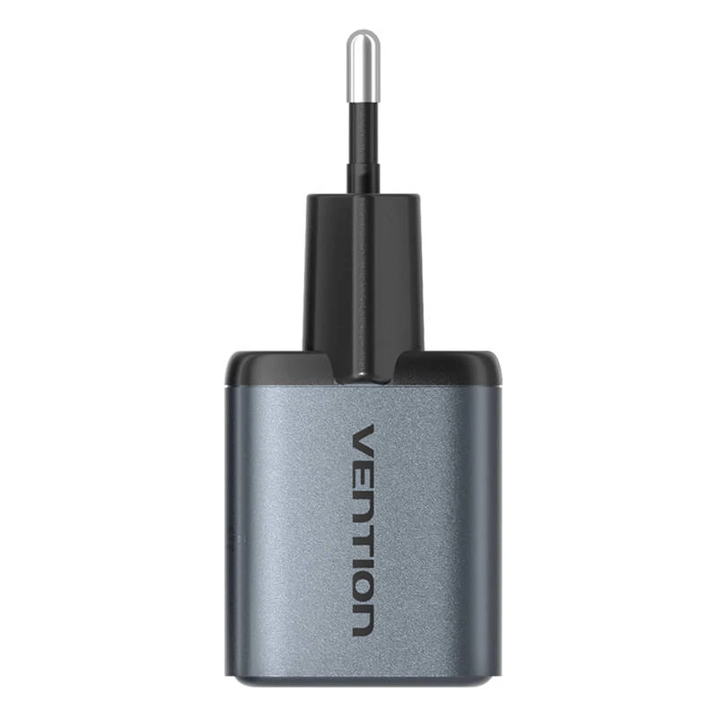 Vention FEWH0-EU 30W GaN-Ladegerät — 1× USB-C, 1× USB-A, 30 W, schwarz