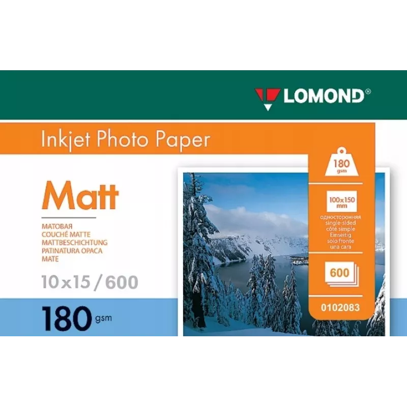 Foto-Tintenstrahlpapier Lomond 0102083 Matt 180 g/m² 10×15 cm Packung