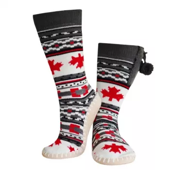 Slipper-Stiefel Glovii GQ4M Unisex – Winter, Obermaterial Polyester, synthetische Außensohle, Kohlefaser, Einheitsgröße, mehrfarbig (Grau/Rot/Weiß)