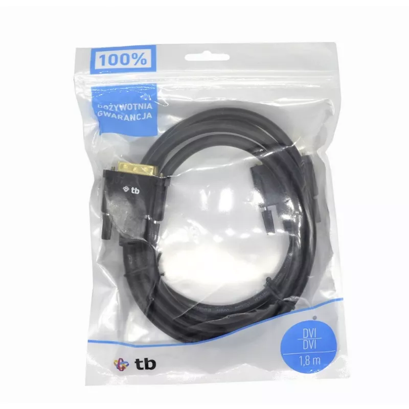 TB MM DVI 24 + 1 Kabel 1,8 m, Schwarz, Gold (AKTBXVD24DVI18B)