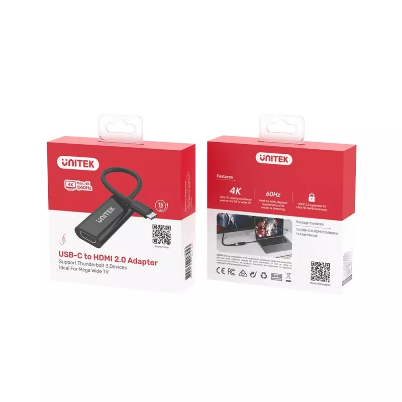 UNITEK V1421A USB-Grafikadapter Schwarz