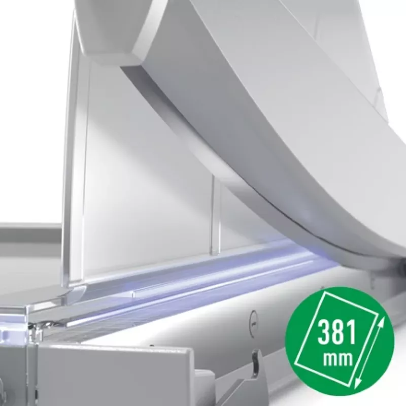 Leitz Präzisions-Büropapierschneider A4+, 15 Blatt, Manuelle Klemmung, Edelstahl, A4 Maxi, 80 g/m², Glas