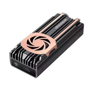 SSD-Gehäuse GrauGear G-M2U4-40G-F — M.2, 1 Laufwerk, USB4 Gen4, 40 Gbit/s, Aluminium, schwarz