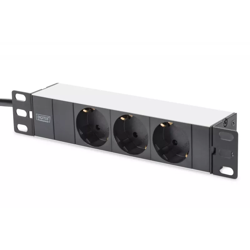 Aluminium-Steckdosenleiste Digitus DN-95411 3 Sicherheitssteckdosen 2 m