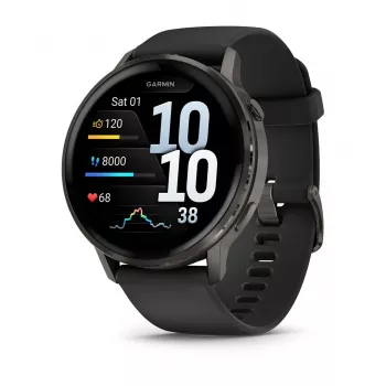 Smartwatch GARMIN Venu 4 1,4 Zoll AMOLED GPS Schwarz, 45 mm Gehäuse, 8 GB, 12 Tage Akku, 5 ATM