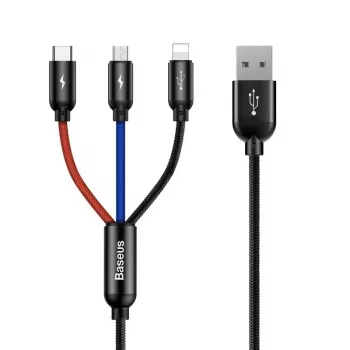 BASEUS Colorfone CAMLT-BSY01 USB-Kabel 1,2 m USB A 3 x USB C Schwarz, Rot, Blau