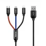 BASEUS Colorfone CAMLT-BSY01 USB-Kabel 1,2 m USB A 3 x USB C Schwarz, Rot, Blau