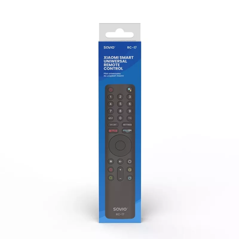 SAVIO RC-17 TV-Fernbedienung IR/Bluetooth, unterstützt 20 Geräte, 10 m Reichweite, schwarz