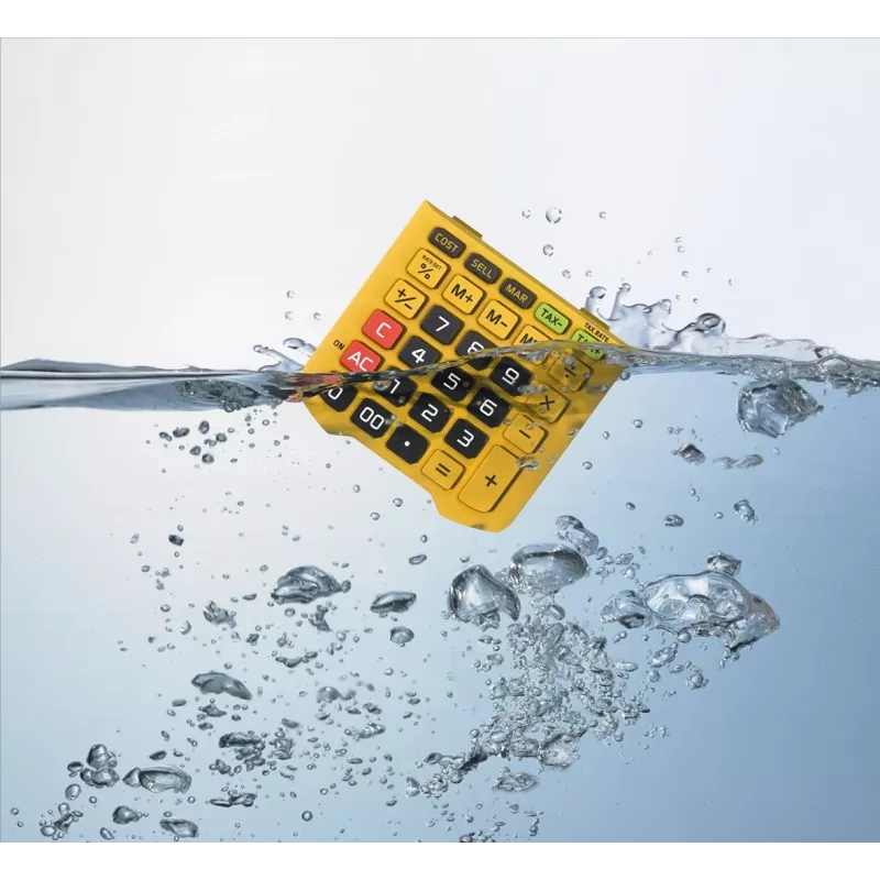 CASIO CALCULATOR OFFICE WATERPROOF WM-320MT-S, 12-stellige Anzeige. Abnehmbare Tastatur, 108,5 x 168,5, Wasser- und Schmutzbeständigkeitsgrad: IP54