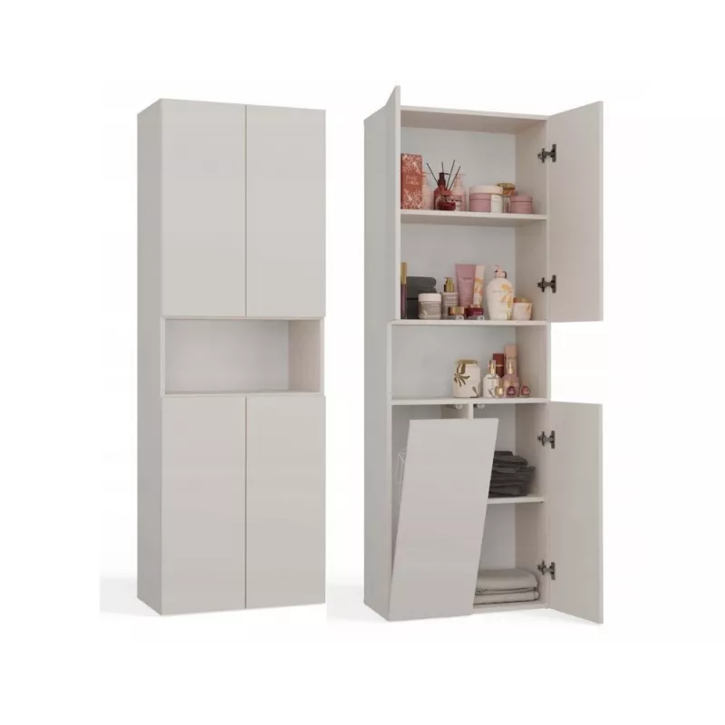 Badezimmerschrank Nel DK 1K Korb Kaschmirfarbe
