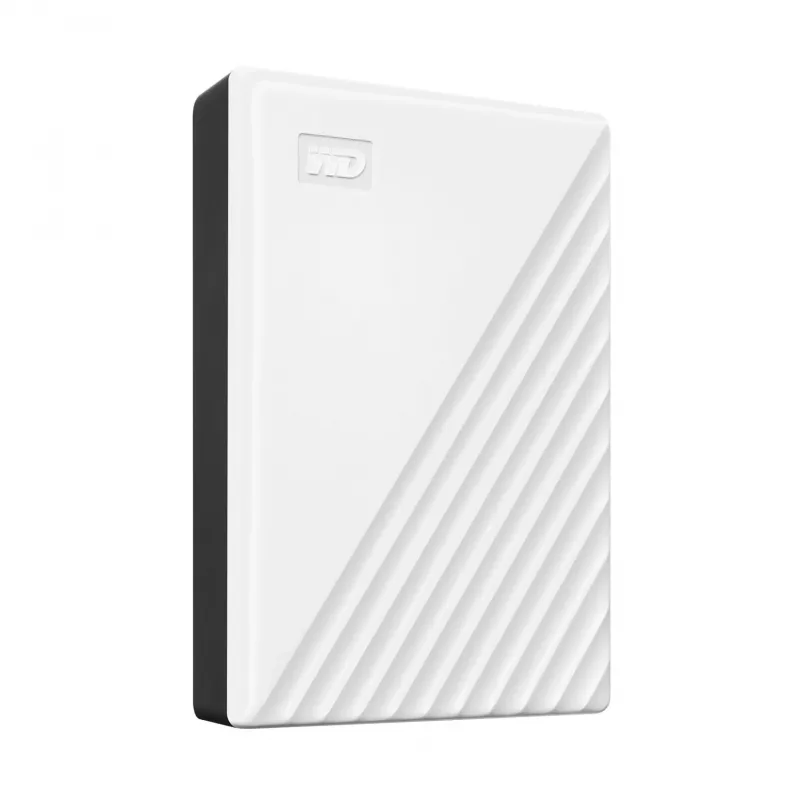 Western Digital WD My Passport 5 TB Weiß USB 3.0 / 2,5 Zoll, 19,15 mm / 256-Bit-Verschlüsselung / WD Backup / Weiß (WDBPKJ0050BWT-WESN)