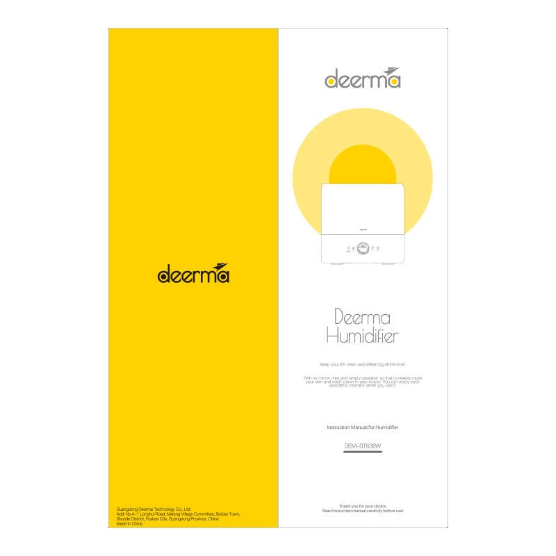 Luftbefeuchter Deerma ST636W, 4,5 L Tank, 28 W, Gold/Weiß, 277×156×270 mm
