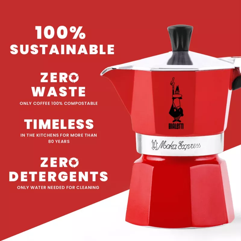 Bialetti Moka Express Moka-Kanne Rot