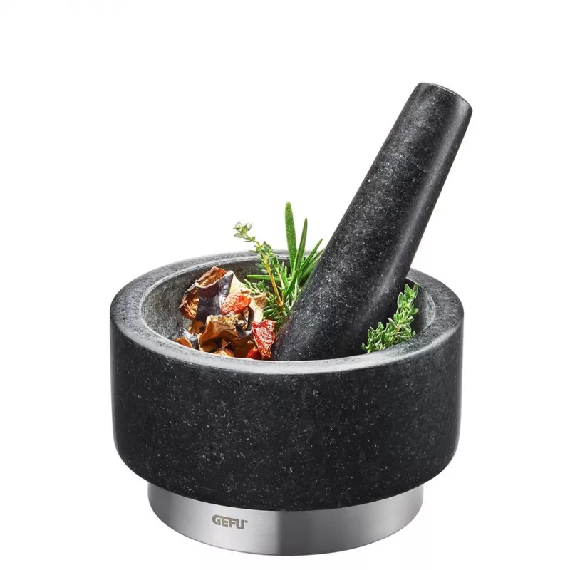 Mörser GEFU 35300 Schwarz Edelstahl Granit 14 cm