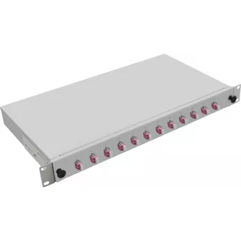 Glasfaser-Breakout-Box helos LWL 252009 – Rackmount 1HE, 12× LC MM