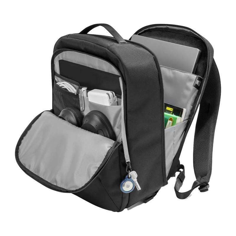 Laptop-Rucksack Tomtoc Explorer-T60 (schwarz) — Schutzhülle für Laptops bis 15,6 Zoll, wasserabweisendes Gewebe, gepolsterte Träger