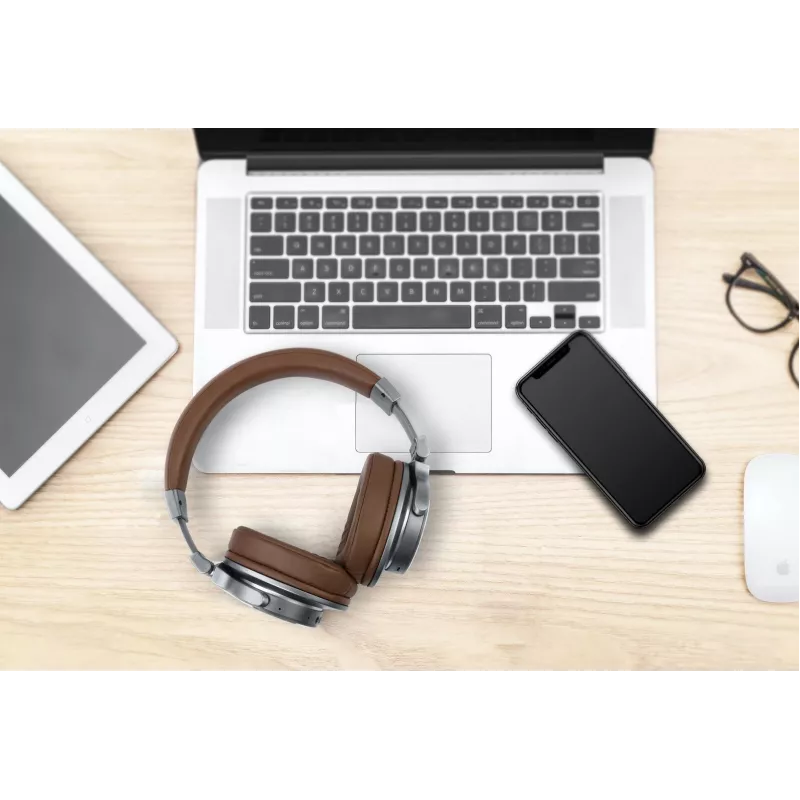 Muse M-278 BT Headset Kabelloser Kopfhörer Bügel Mikro-USB Bluetooth Braun, Silber