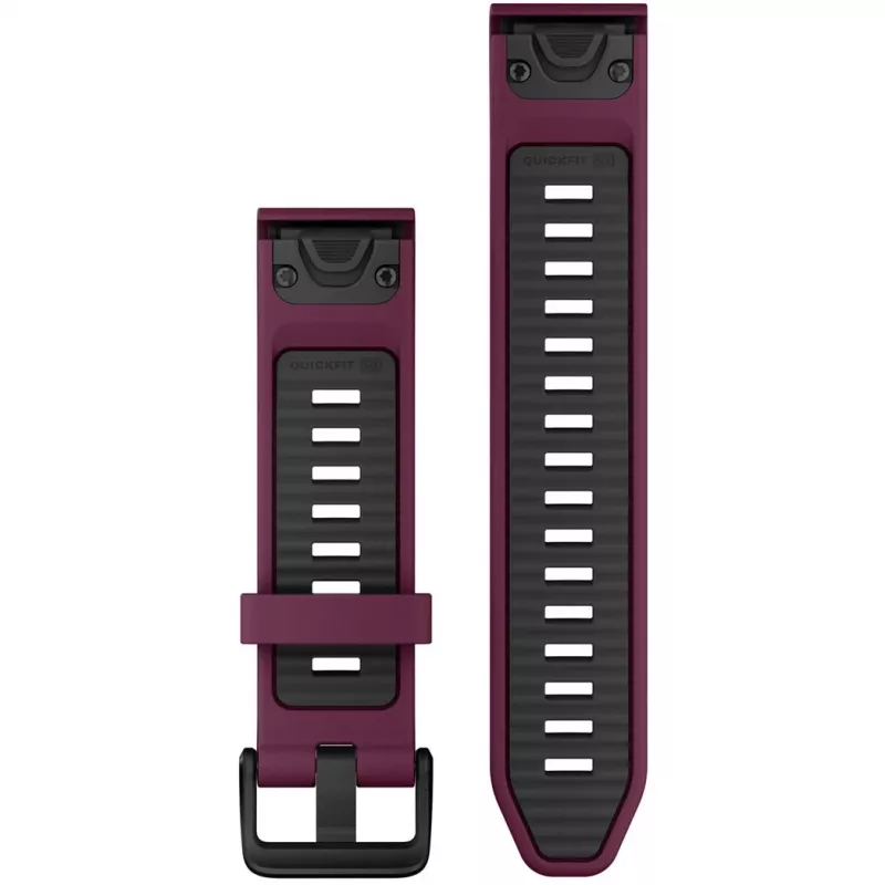 Silikon-Uhrenarmband GARMIN Quickfit 010-13391-04, 20 mm, Graphit/Rot