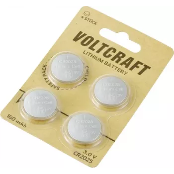 Voltcraft Knopfzelle CR 2025 3 V 160 mAh Lithium 4er-Packung LM2025 VC-12629380
