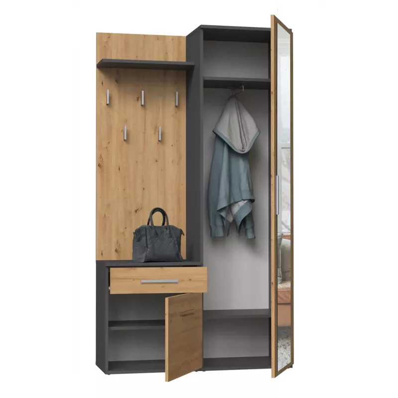 Dielenschrank Top e shop GARD DUO ANT/ART KPL — 2 Drehtüren, Spanplatte, 1000×350×1800 mm