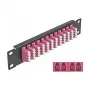 Glasfaser-Patchpanel DeLOCK 10 Zoll 12 Port LC Quad Violett 1U Schwarz