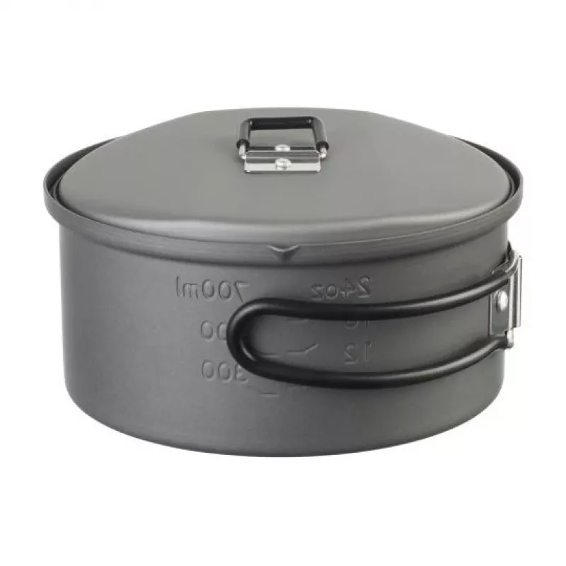 ESBIT PT1100HA Camping-Kochgeschirr – Aluminiumtopf 1,1 L, Ø14,8 cm, 227 g, schwarz