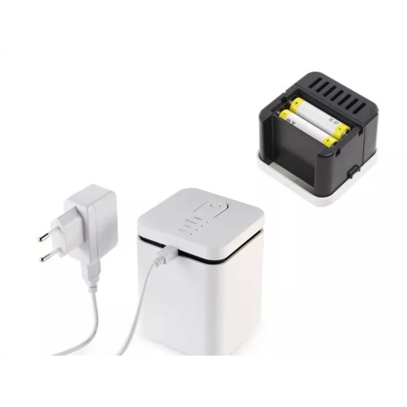 Aroma diffuser Stylies ELARA/WHITE — Verdunstungsdiffusor, für Räume bis 25 m², 2 h Timer, AC/Batterie/USB, 1,3 W, 74×74×100 mm