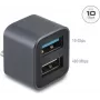 DELOCK Mini USB Hub USB Type-C-Stecker auf 1x USB 10 Gbps Type-A und 1x USB 2.0 Type-A (Modell 64359)