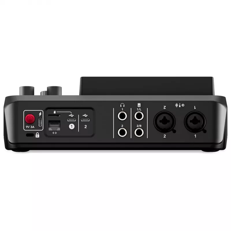 Studio-Controller RØDE Caster Duo Schwarz — 2 Combo XLR/TRS, 2 TRS Line-Ausgänge, 48 kHz, 24-Bit, Touchscreen, Wi‑Fi, Bluetooth