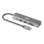 Schnittstellen-Hub Port Designs 900162 USB Typ-C — USB Typ-C Ausgang, 3840x2160@60Hz, 20V/5A Eingang, 117×34×13 mm, silber