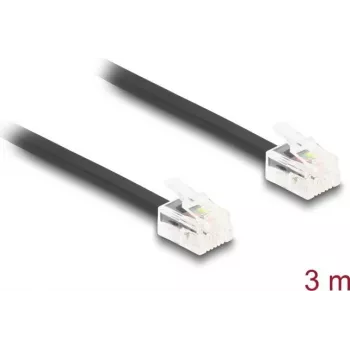 DeLOCK 90619 RJ11-Telefonkabel, 3 m, schwarz