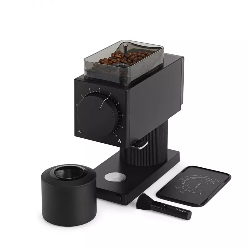 Elektrische Kaffeemühle Fellow Ode 2nd Generation — 140 W, 100-g-Bohnenbehälter, Edelstahlmahlwerk, 230 V, schwarz