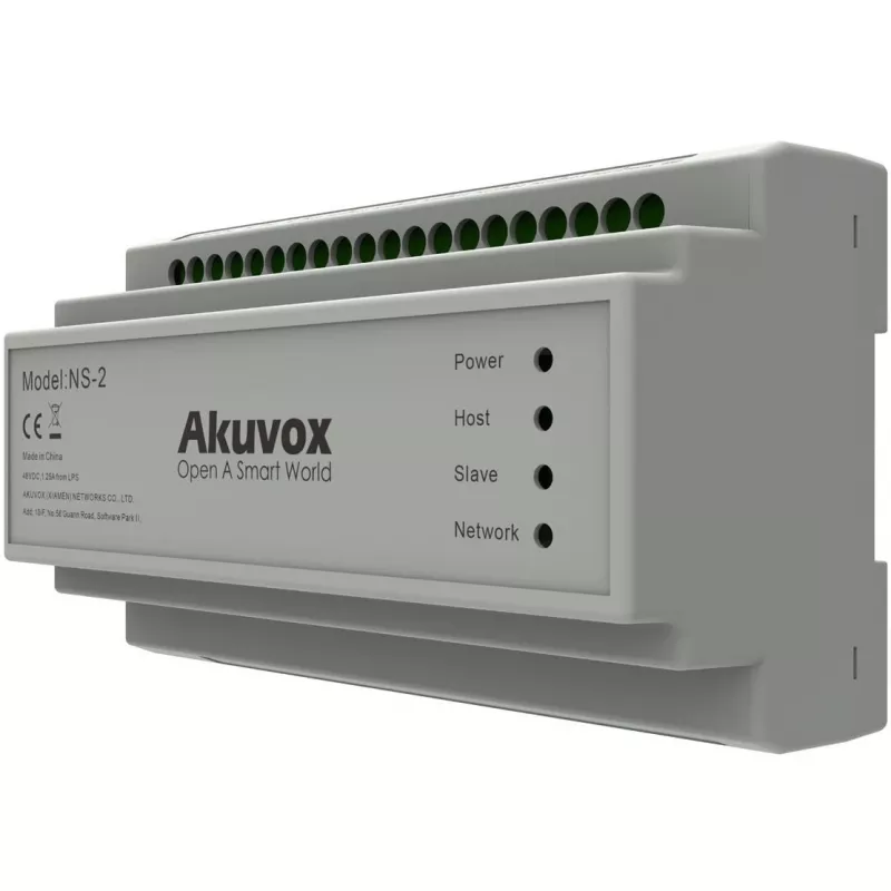 Akuvox NS-2 Netzwerk-Switch Fast Ethernet (10/100) DIN-Schiene Grau