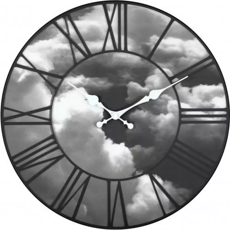 NeXtime klok 3037 Clouds, Ø39 cm, Wand, Schwarz