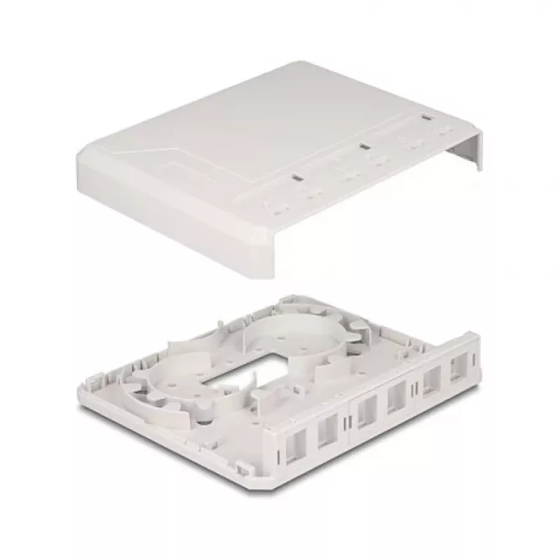 DeLOCK 67052 Keystone-Aufputzgehäuse für Glasfasermodule, 6-Port, weiß