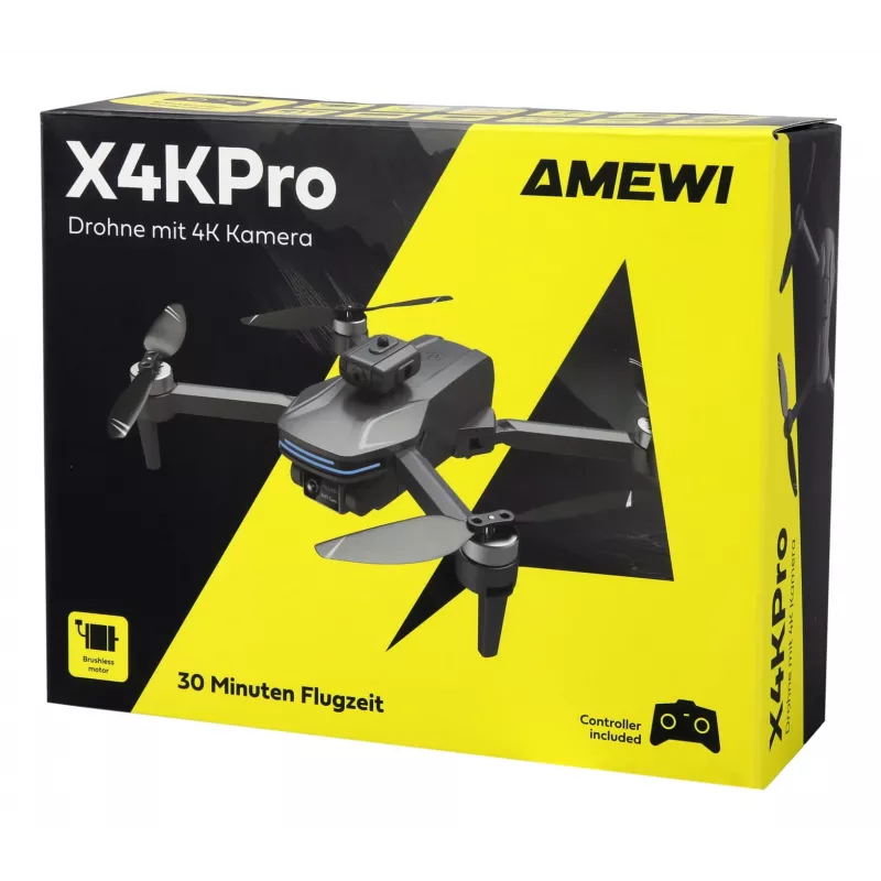 Amewi X4KPro, 4 Rotoren, 3840 x 2160 Pixel, 1500 mAh, Grau