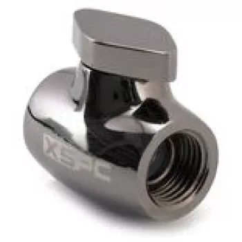 Kugelhahn XSPC G1/4, Messinggehäuse mit schwarz-chromfarbener Oberfläche, Modell WASC-504