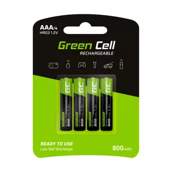 Wiederaufladbare Batterie Grün Cell GR04 AAA NiMH 1,2 V 800 mAh 4 Stück